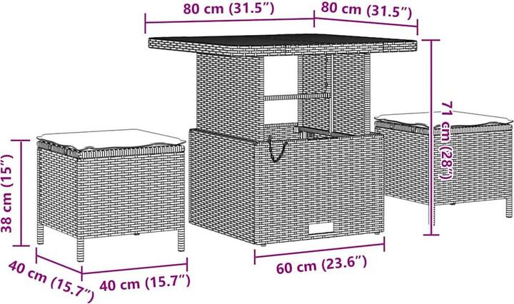 Actual product image vidaXL Garden sofa (80 cm)