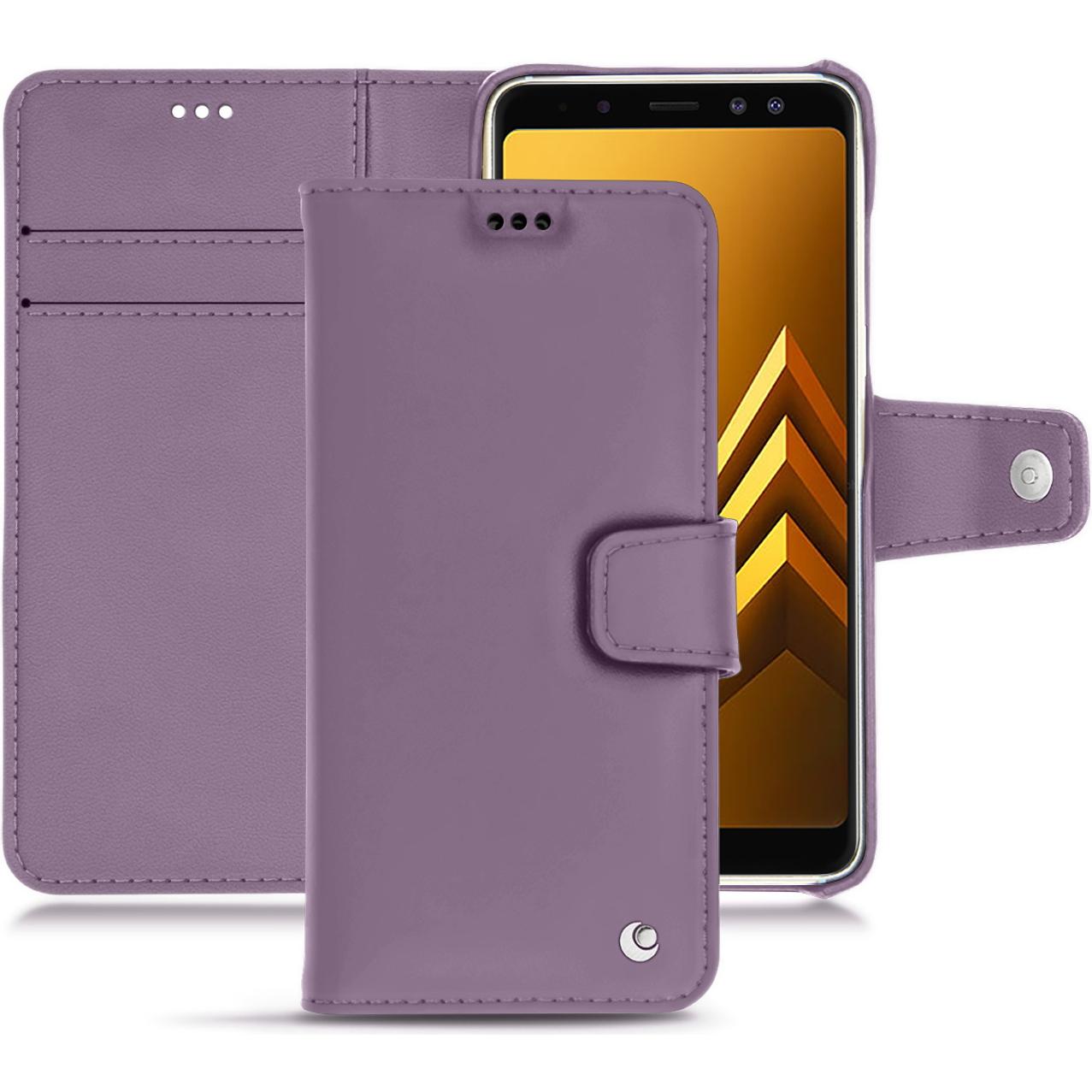 Noreve Lederschutzhülle Wallet (Samsung Galaxy A8+), Smartphone Hülle, Violett