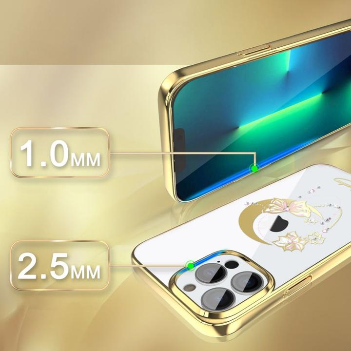 Produktbild Kingxbar Luxury Moon Series Case with Swarovski Crystals for iPhone 13 Pro Gold (Butterfly) (Apple iPhone 13 Pro)