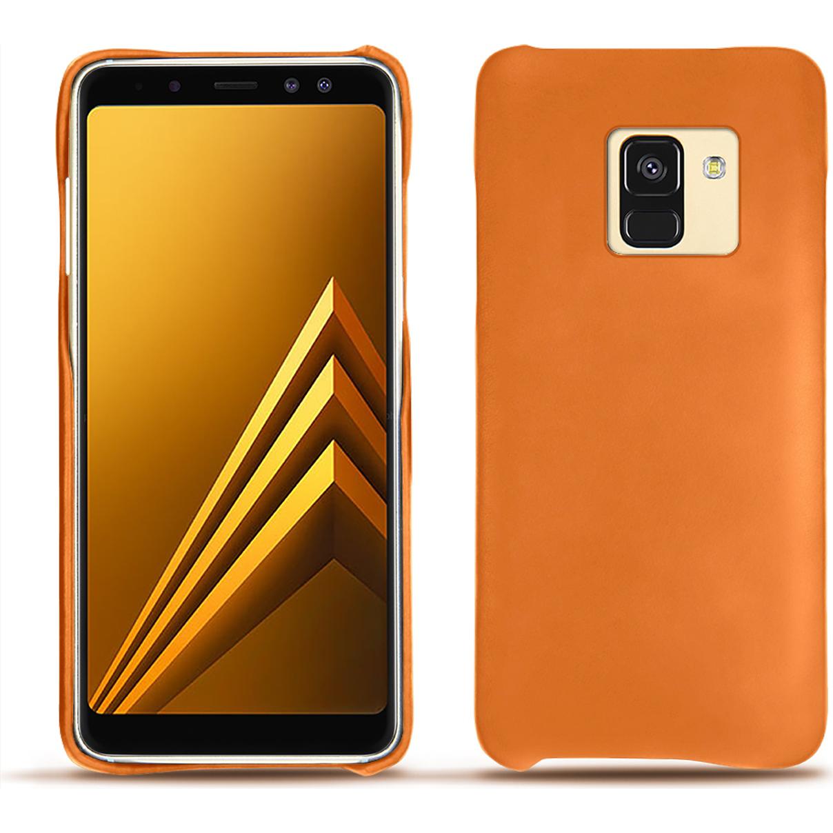 Noreve Lederschutzhülle (Samsung Galaxy A8+), Smartphone Hülle, Orange