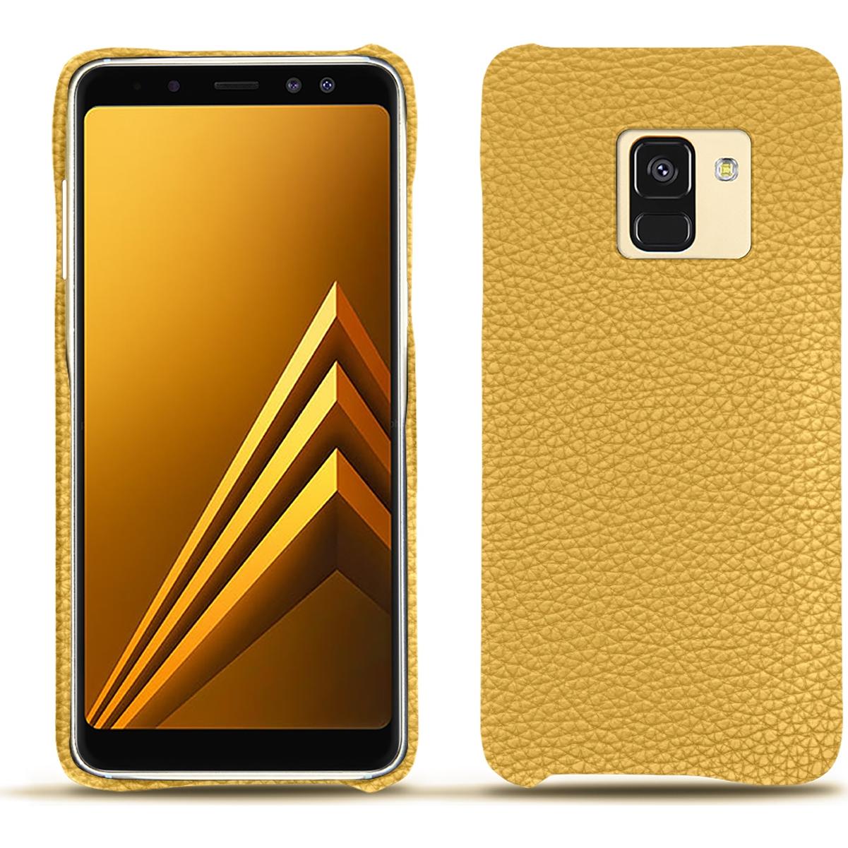 Noreve Lederschutzhülle (Samsung Galaxy A8+), Smartphone Hülle, Orange