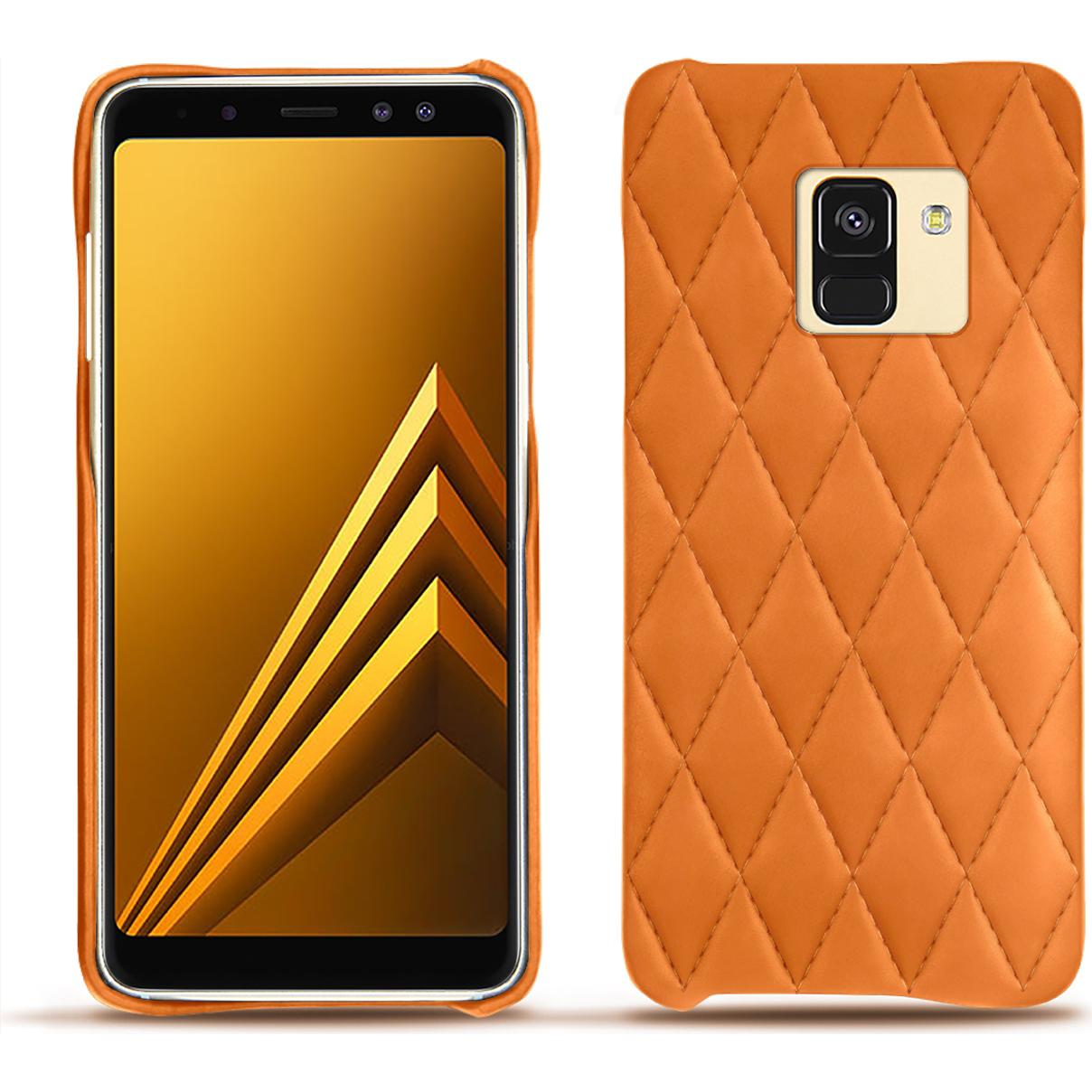Noreve Lederschutzhülle (Samsung Galaxy A8+), Smartphone Hülle, Orange