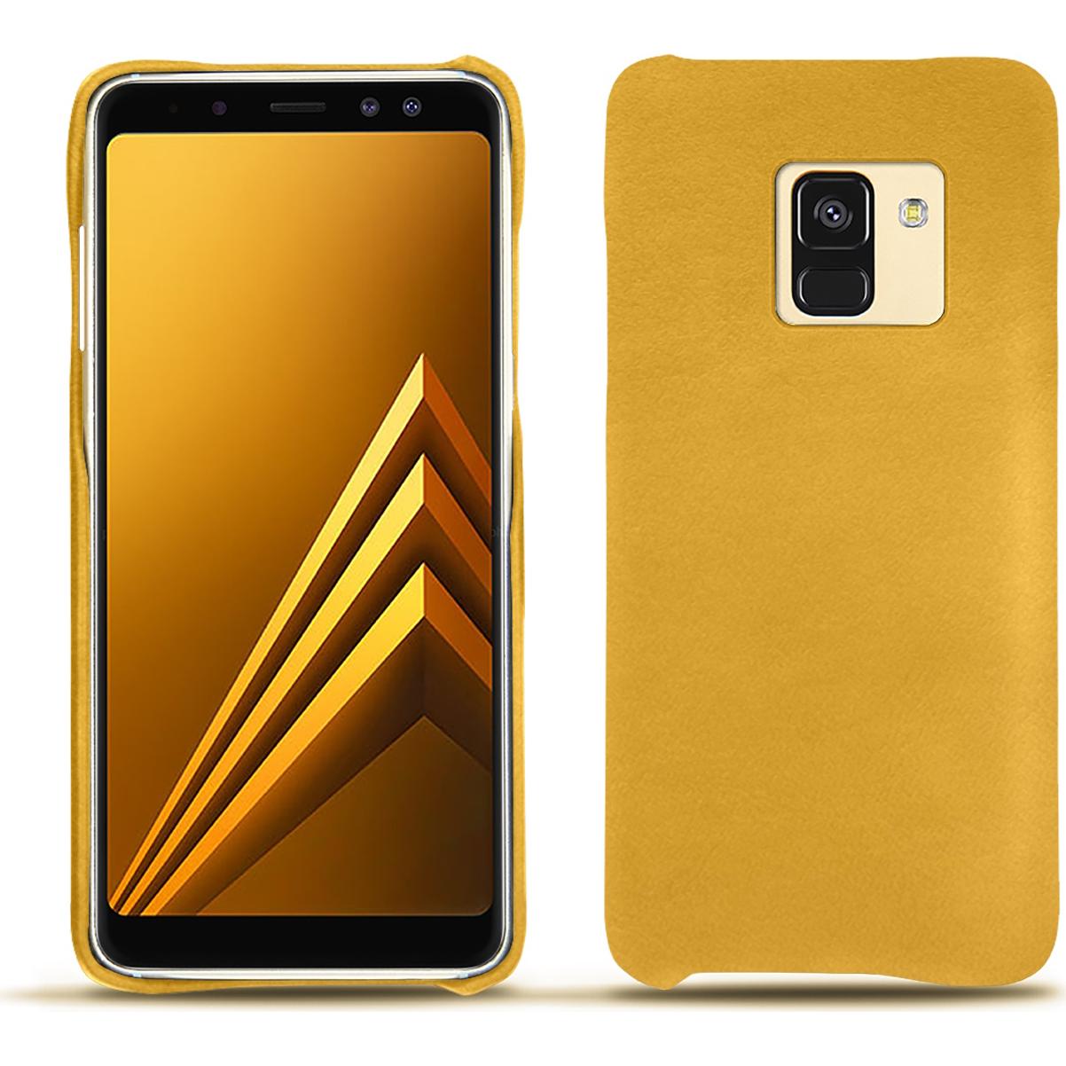 Noreve Lederschutzhülle (Samsung Galaxy A8+), Smartphone Hülle, Orange