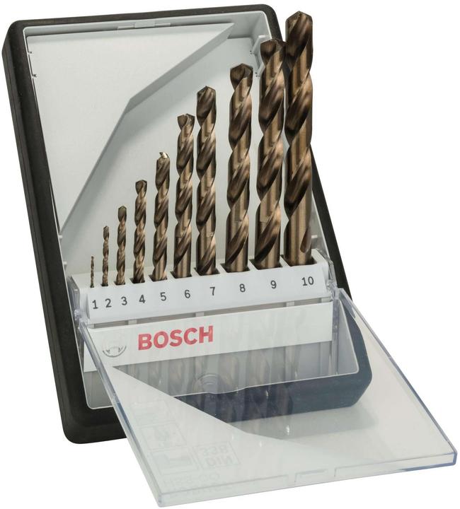 Produktbild Bosch Professional Zubehör PRO Stainless Steel HSS-Co Spiralbohrer-Set, 10-tlg. (1 mm, 10 mm, 2 mm, 3 mm, 4 mm, 5 mm, 6 mm, 7 mm, 8 mm, 9 mm)