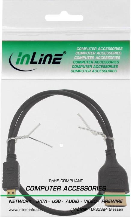 Produktbild InLine HDMI (Typ A) — micro HDMI (Typ D) (0.30 m, HDMI, 2.0)