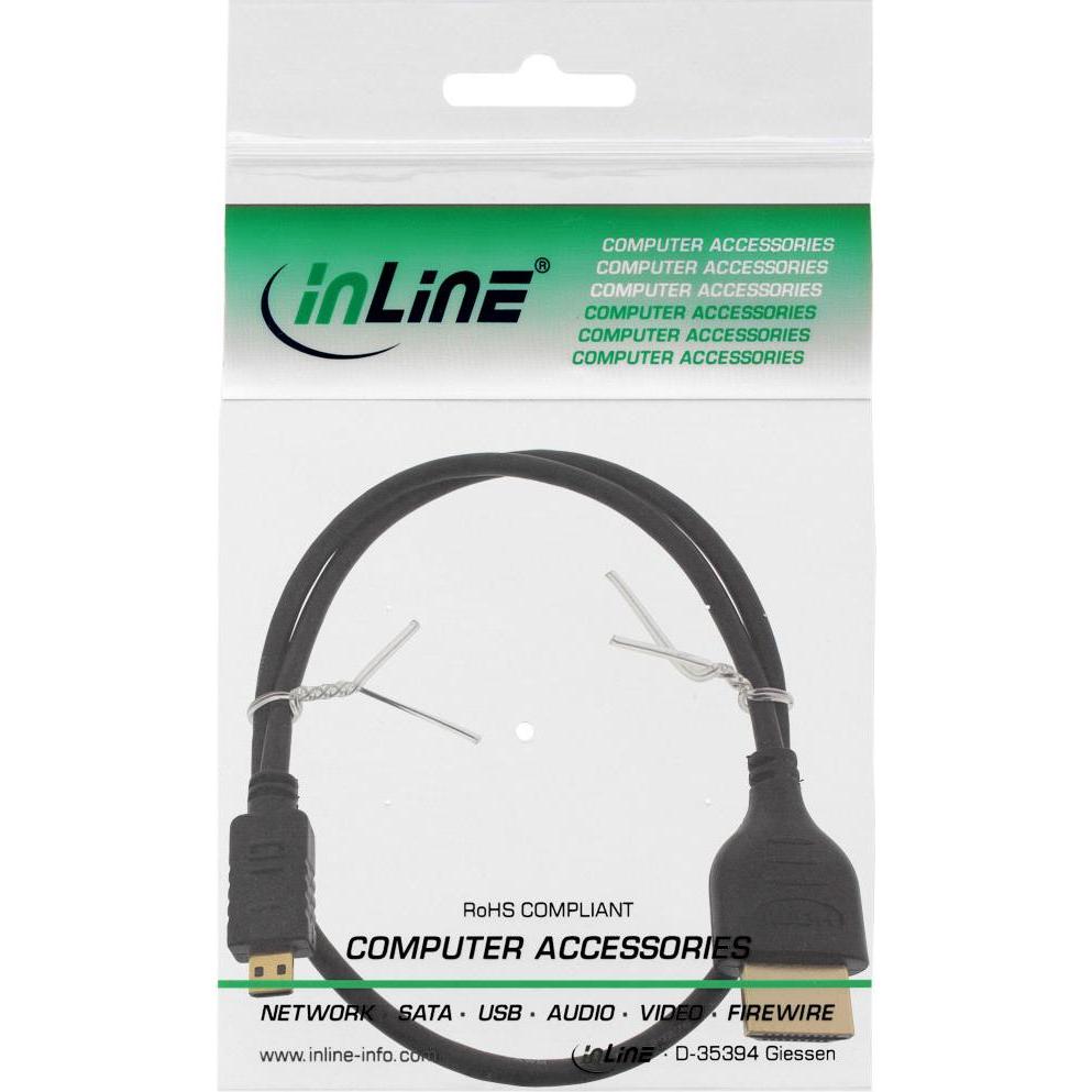 Thumbnail - InLine HDMI (Typ A) — micro HDMI (Typ D) (0.30 m, HDMI), Video Kabel