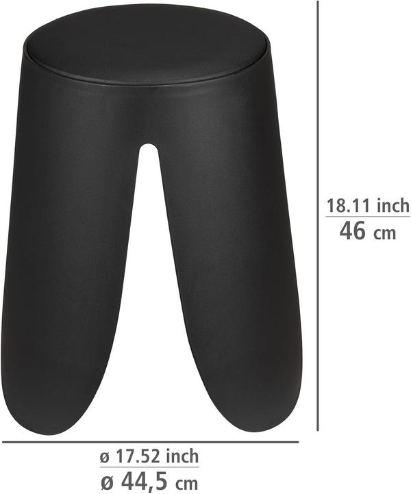 Produktbild Wenko Hocker Comiso schwarz matt