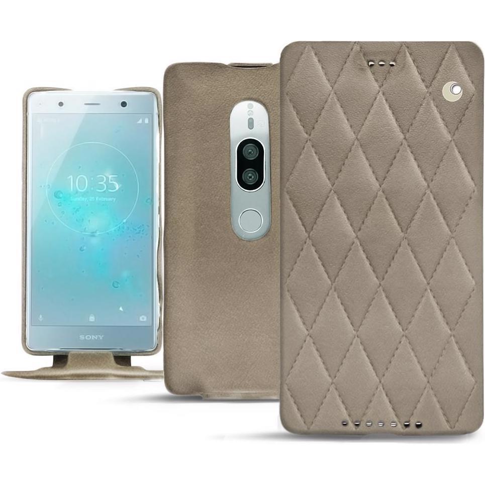 Thumbnail - Noreve Lederschutzhülle vertikal (Sony Xperia XZ2 Premium), Smartphone Hülle, Beige