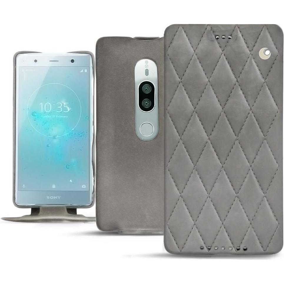 Thumbnail - Noreve Lederschutzhülle vertikal (Sony Xperia XZ2 Premium), Smartphone Hülle, Grau