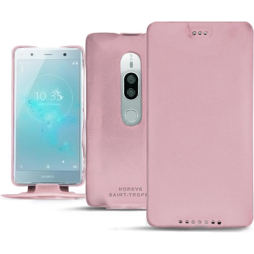 Noreve Lederschutzhülle vertikal (Sony Xperia XZ2 Premium), Smartphone Hülle, Rosa