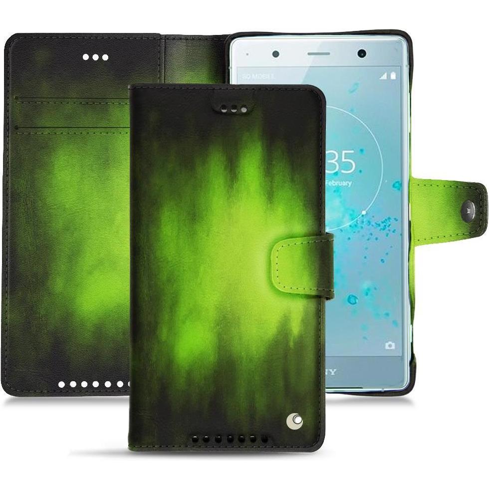 Thumbnail - Noreve Lederschutzhülle Wallet (Sony Xperia XZ2 Premium), Smartphone Hülle, Grün