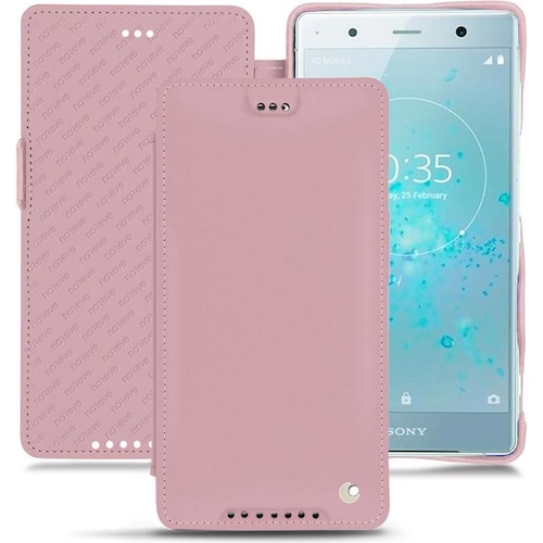 Noreve Lederschutzhülle horizontal (Sony Xperia XZ2 Premium), Smartphone Hülle, Rosa