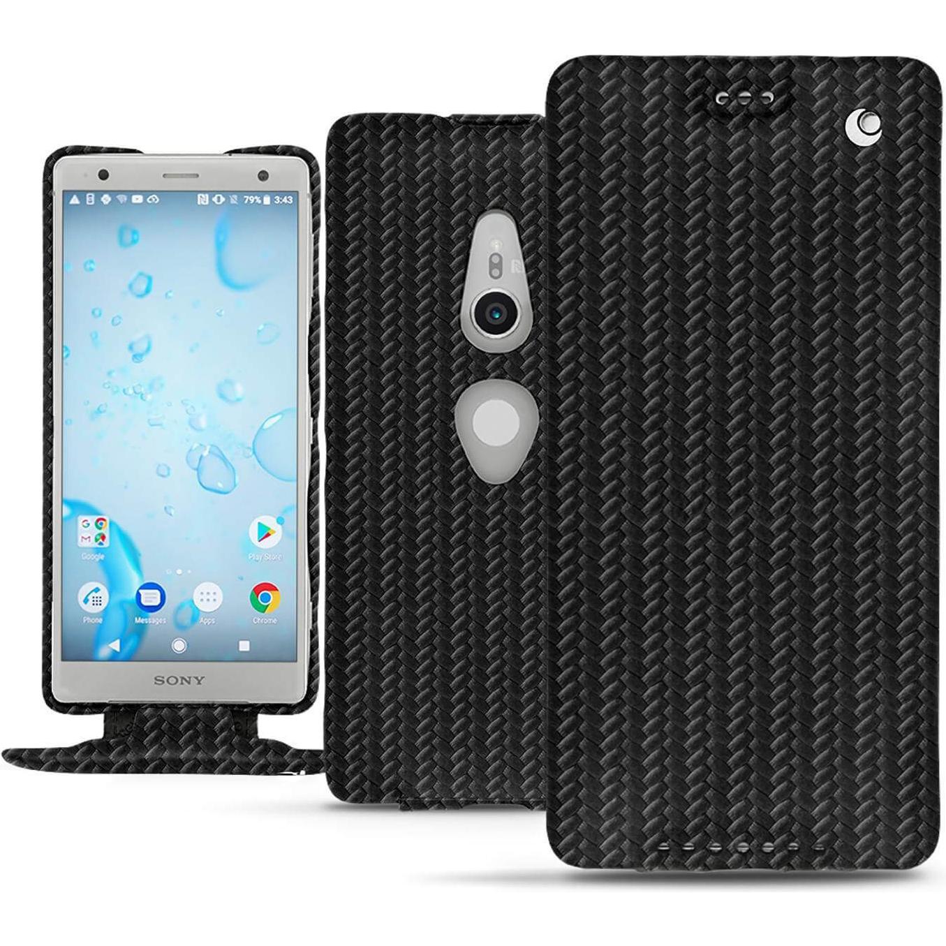 Thumbnail - Noreve Lederschutzhülle vertikal (Sony Xperia XZ2), Smartphone Hülle, Schwarz