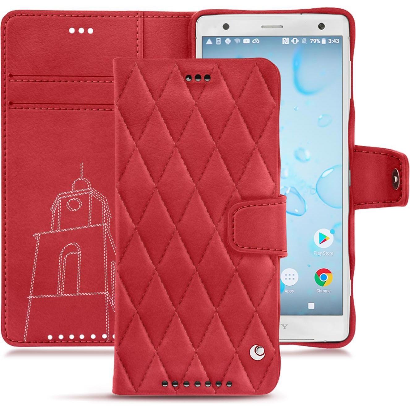 Thumbnail - Noreve Lederschutzhülle Wallet (Sony Xperia XZ2), Smartphone Hülle, Rot