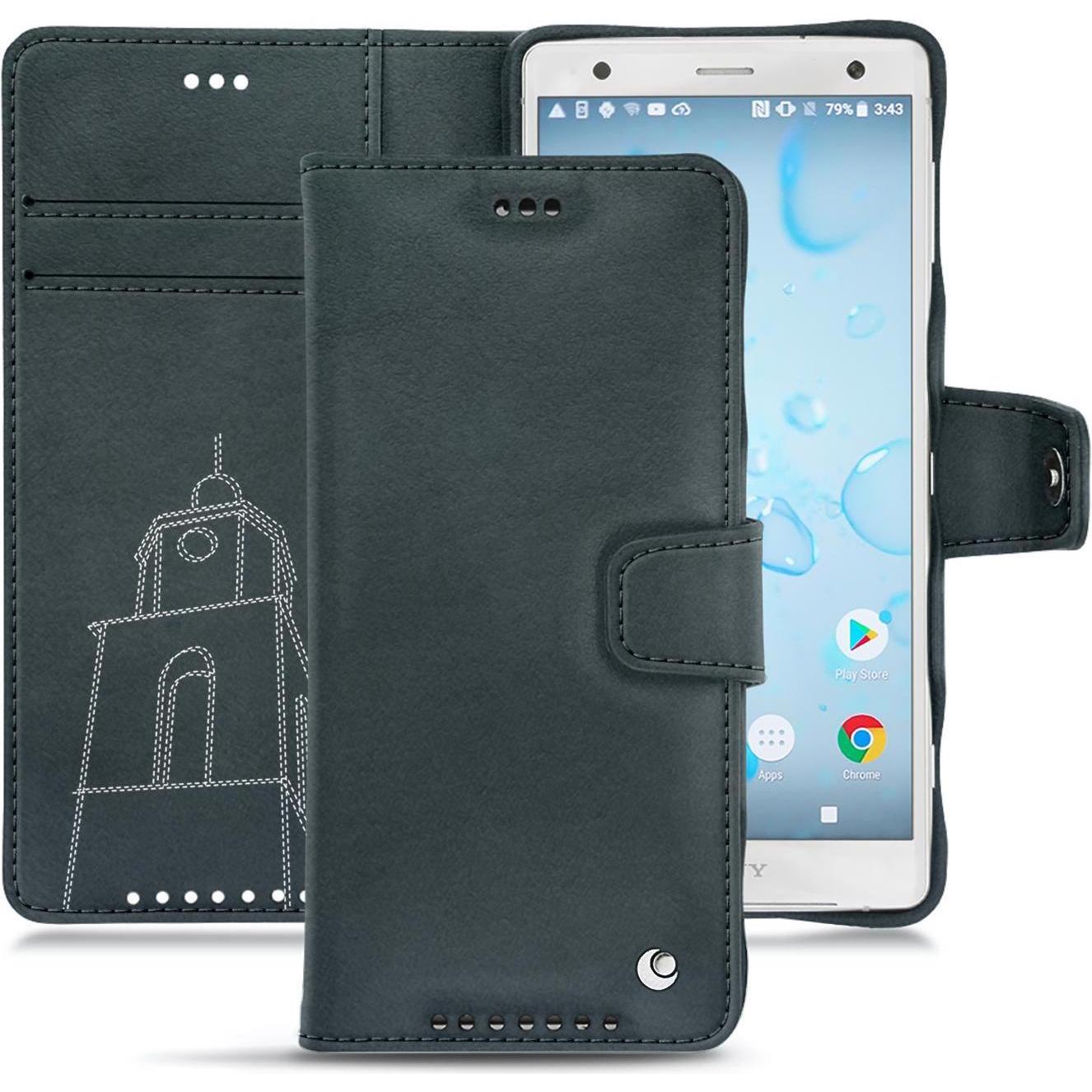 Thumbnail - Noreve Lederschutzhülle Wallet (Sony Xperia XZ2), Smartphone Hülle, Blau