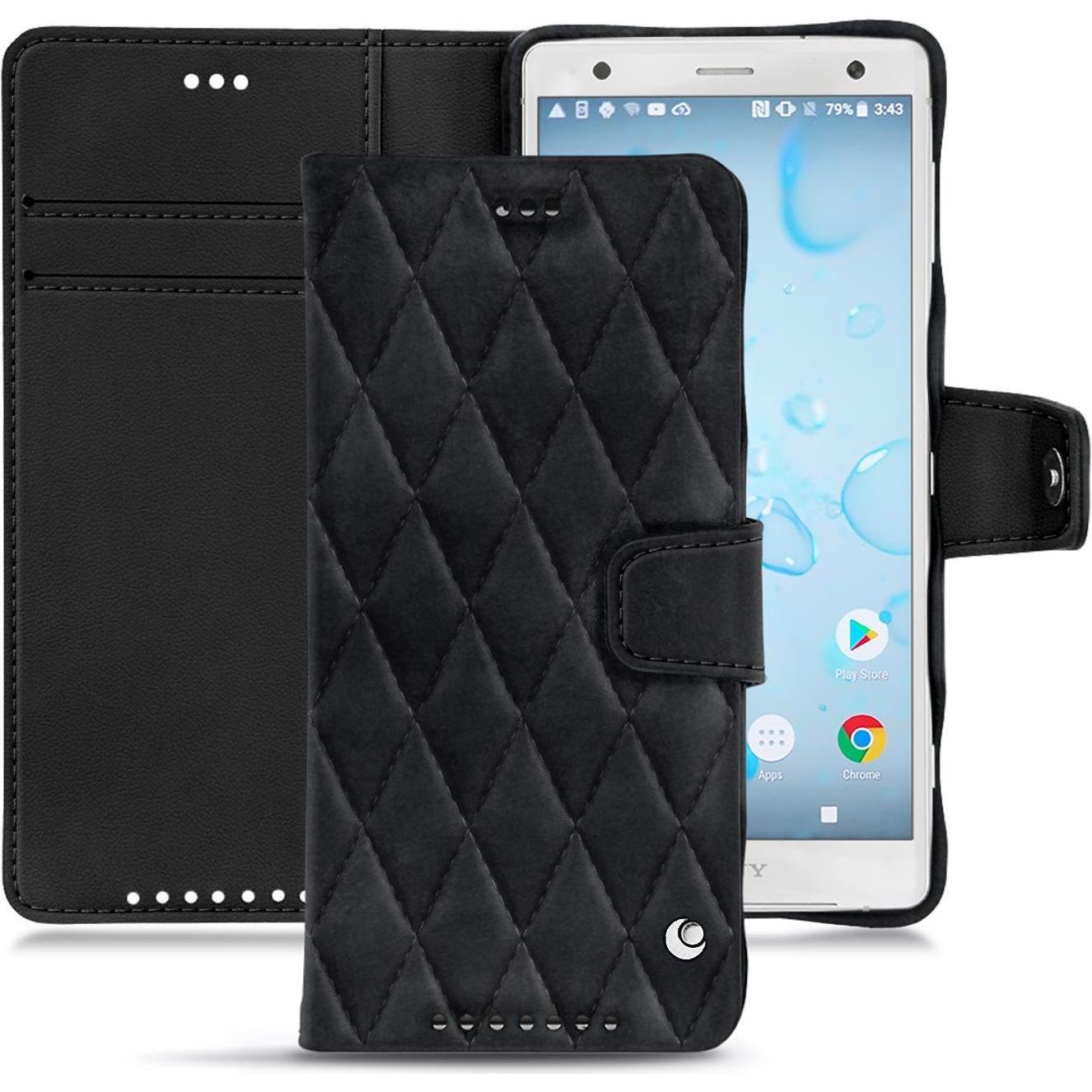 Thumbnail - Noreve Lederschutzhülle Wallet (Sony Xperia XZ2), Smartphone Hülle, Schwarz