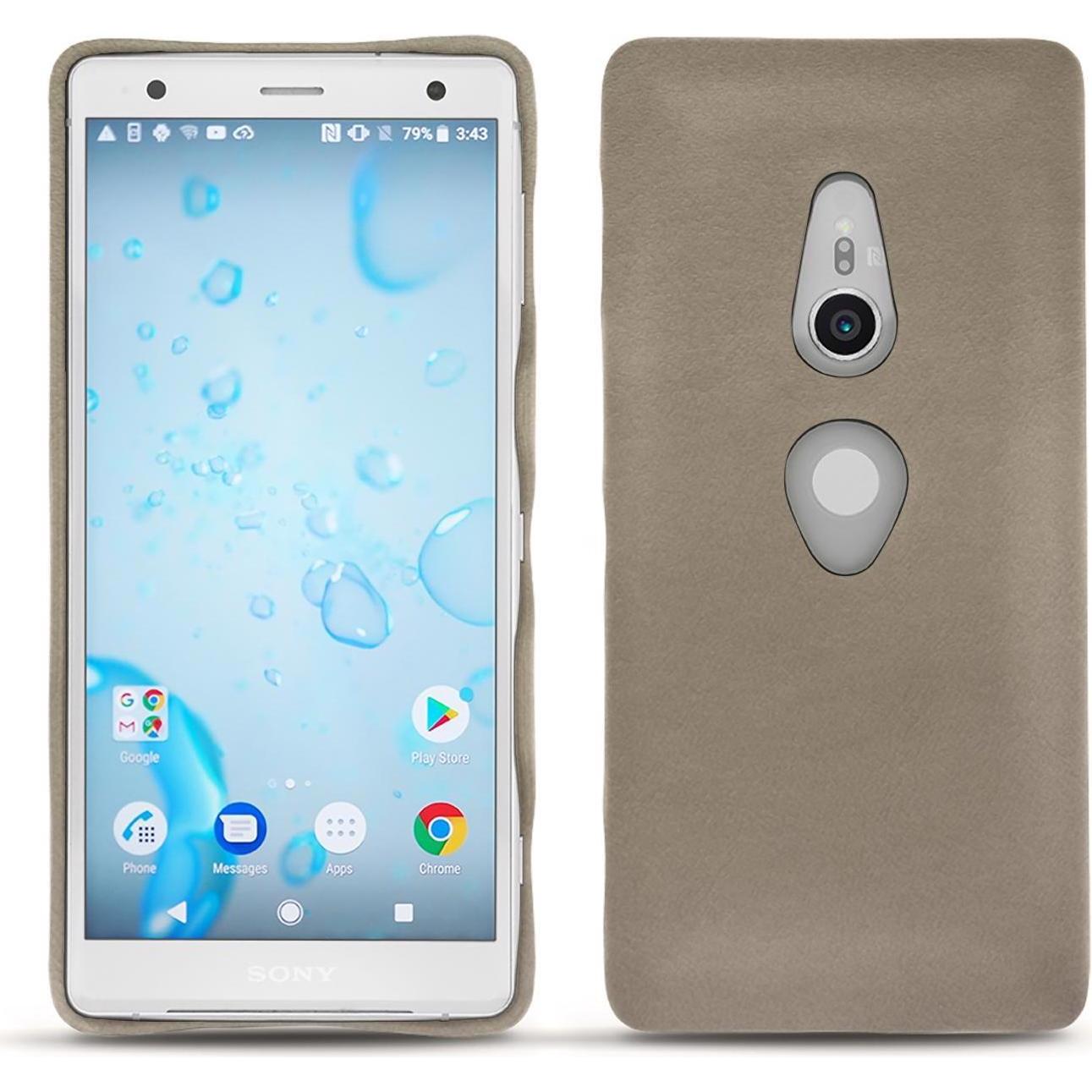Noreve Lederschutzhülle (Sony Xperia XZ2), Smartphone Hülle, Beige