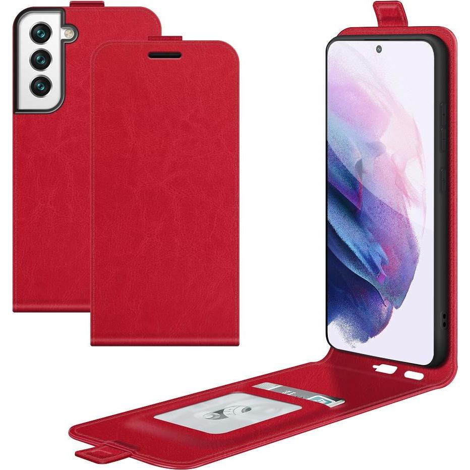 Cover-Discount Galaxy S22 - Klassisches Flip Case vertikal rot (Samsung Galaxy S22+), Smartphone Hülle, Rot