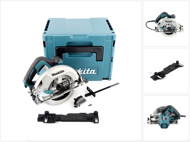 Productafbeelding Makita HS 7601 J 1200 W handcirkelzaag in Makpac met 190 mm MForce zaagblad + geleiderail