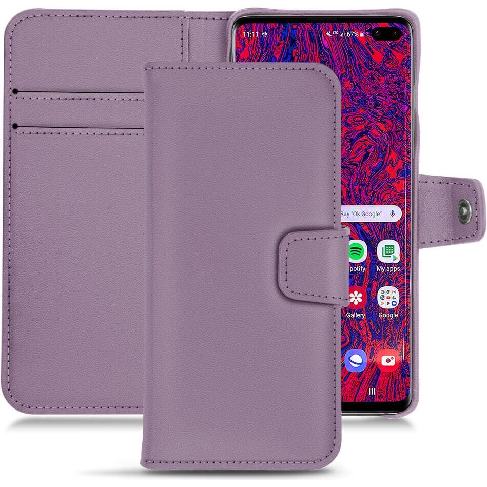 Noreve Lederschutzhülle Wallet (Samsung Galaxy S10+), Smartphone Hülle, Violett