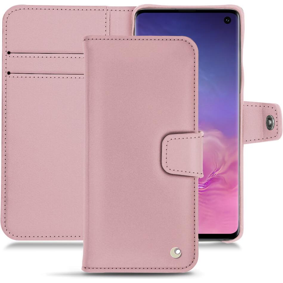 Noreve Lederschutzhülle Wallet (Samsung Galaxy S10), Smartphone Hülle, Rosa