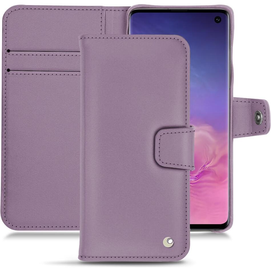 Noreve Lederschutzhülle Wallet (Samsung Galaxy S10), Smartphone Hülle, Violett