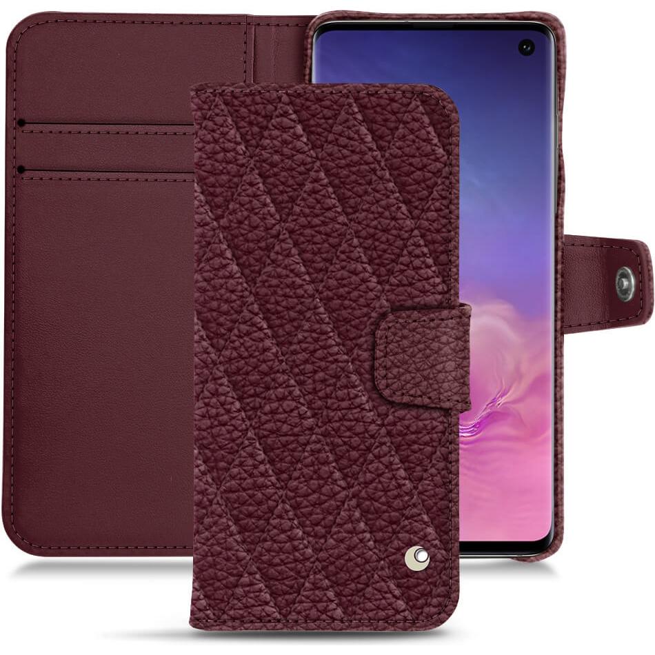 Noreve Lederschutzhülle Wallet (Samsung Galaxy S10), Smartphone Hülle, Violett