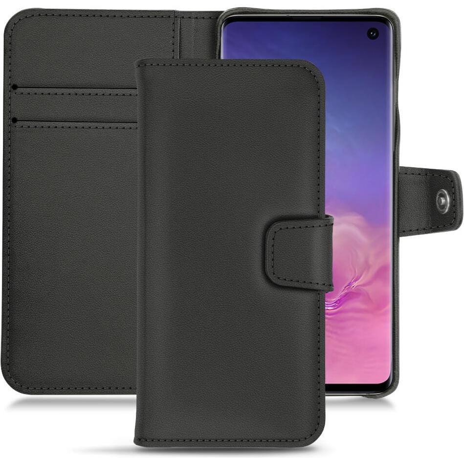 Noreve Lederschutzhülle Wallet (Samsung Galaxy S10+), Smartphone Hülle, Schwarz