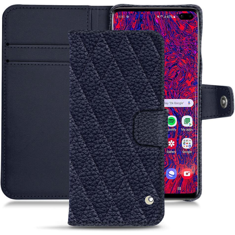 Noreve Lederschutzhülle Wallet (Samsung Galaxy S10+), Smartphone Hülle, Violett
