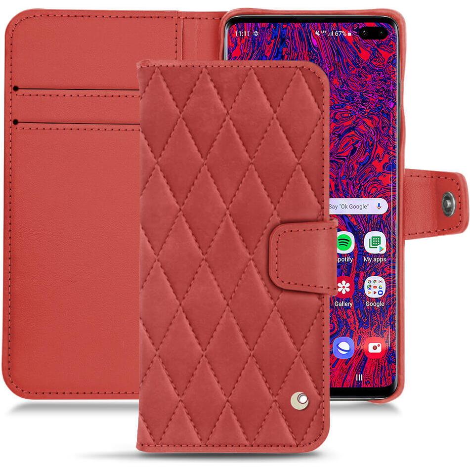 Thumbnail - Noreve Lederschutzhülle Wallet (Samsung Galaxy S10+), Smartphone Hülle, Rot