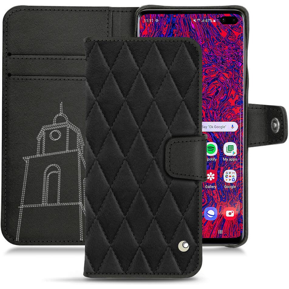Noreve Lederschutzhülle Wallet (Samsung Galaxy S10+), Smartphone Hülle, Schwarz