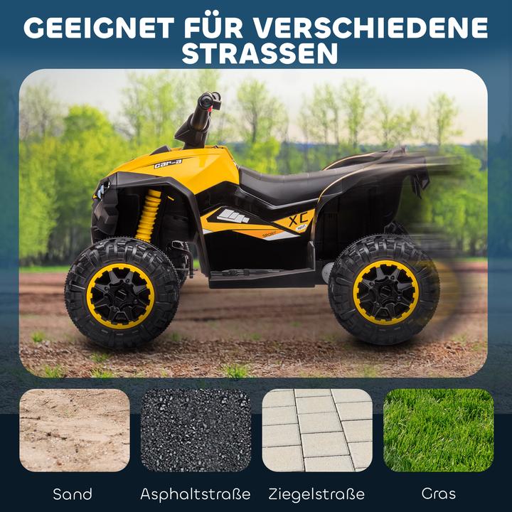 Image du produit Homcom Elektro-Quad Kunststoff, Metall Schwarz+Gelb (12 V)