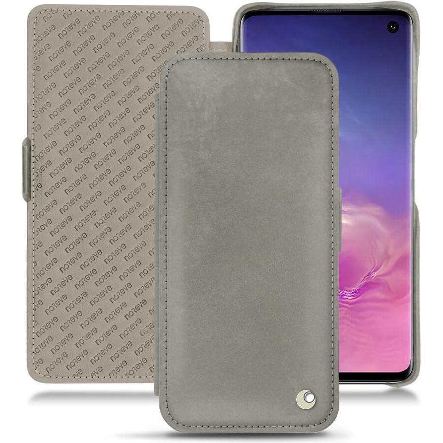 Noreve Lederschutzhülle horizontal (Samsung Galaxy S10), Smartphone Hülle, Grau
