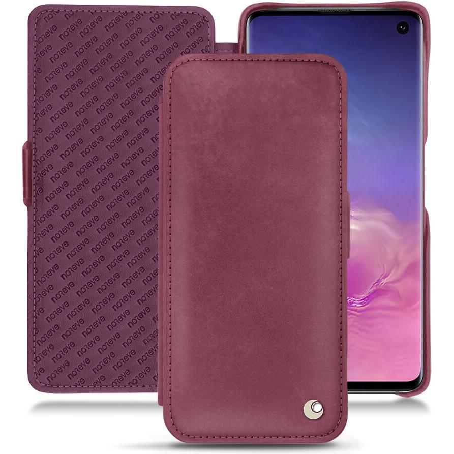 Noreve Lederschutzhülle horizontal (Samsung Galaxy S10), Smartphone Hülle, Violett