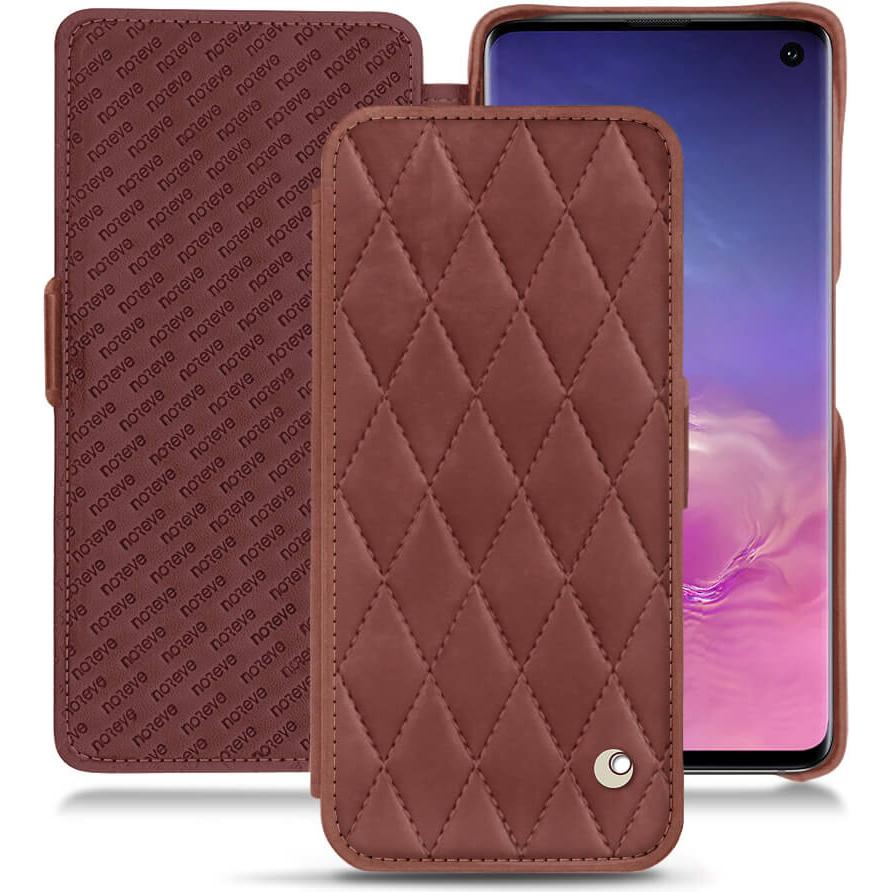 Noreve Lederschutzhülle horizontal (Samsung Galaxy S10), Smartphone Hülle, Rot