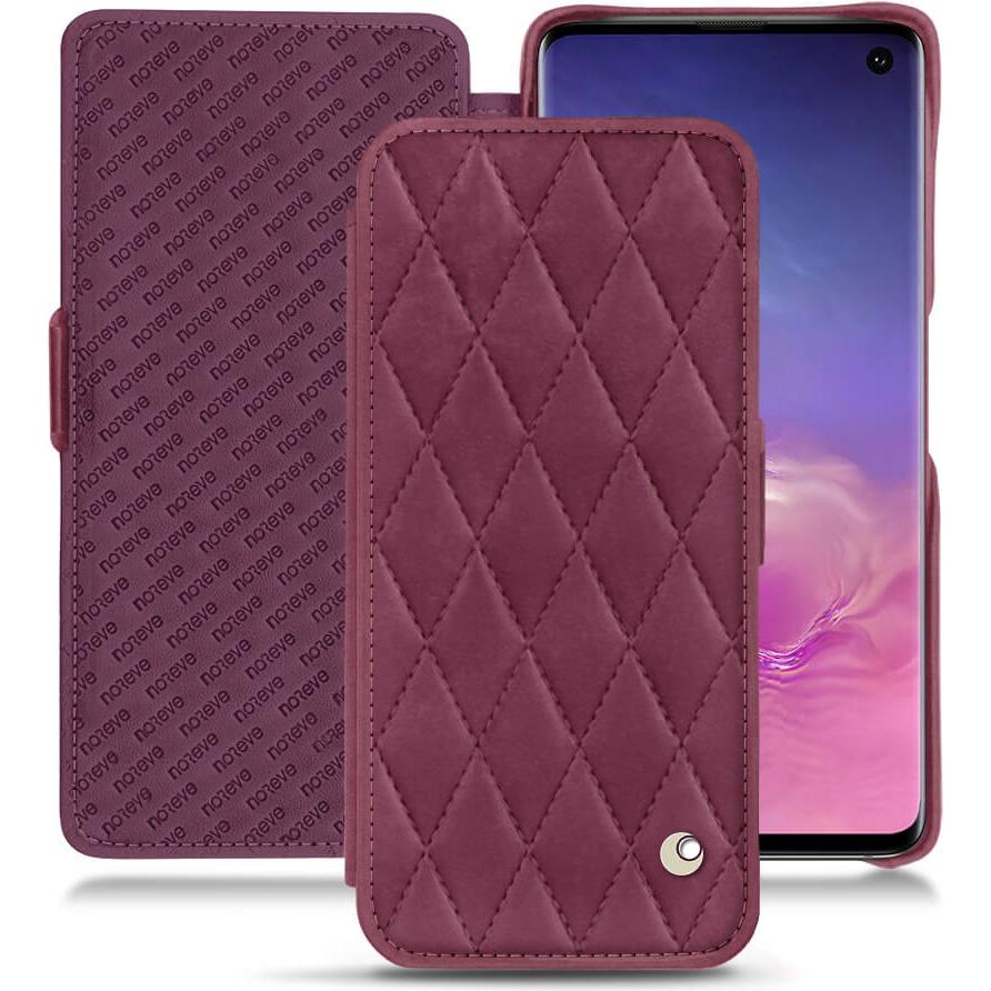 Noreve Lederschutzhülle horizontal (Samsung Galaxy S10), Smartphone Hülle, Violett