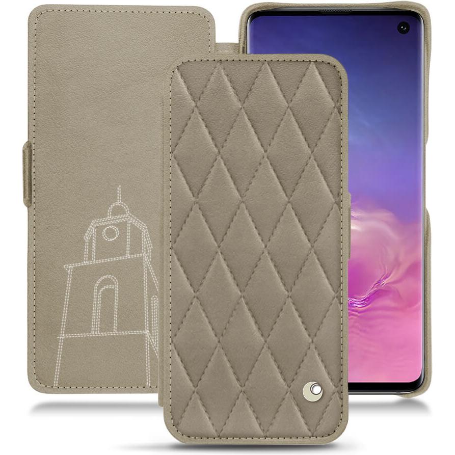 Noreve Lederschutzhülle horizontal (Samsung Galaxy S10), Smartphone Hülle, Beige