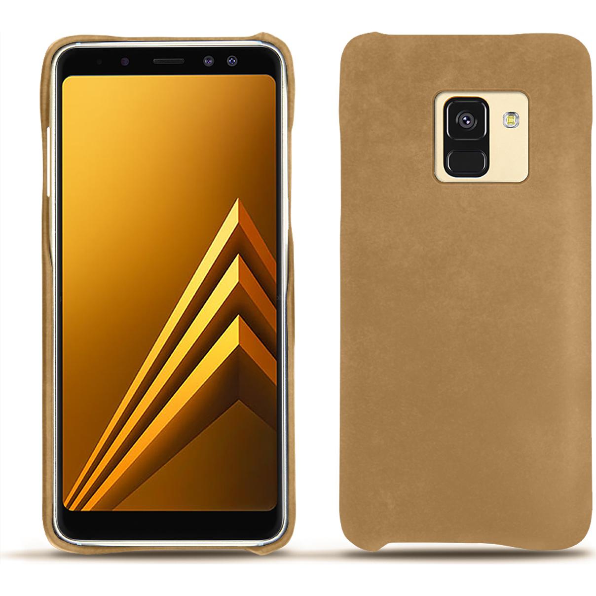 Noreve Lederschutzhülle (Samsung Galaxy A8+), Smartphone Hülle, Braun