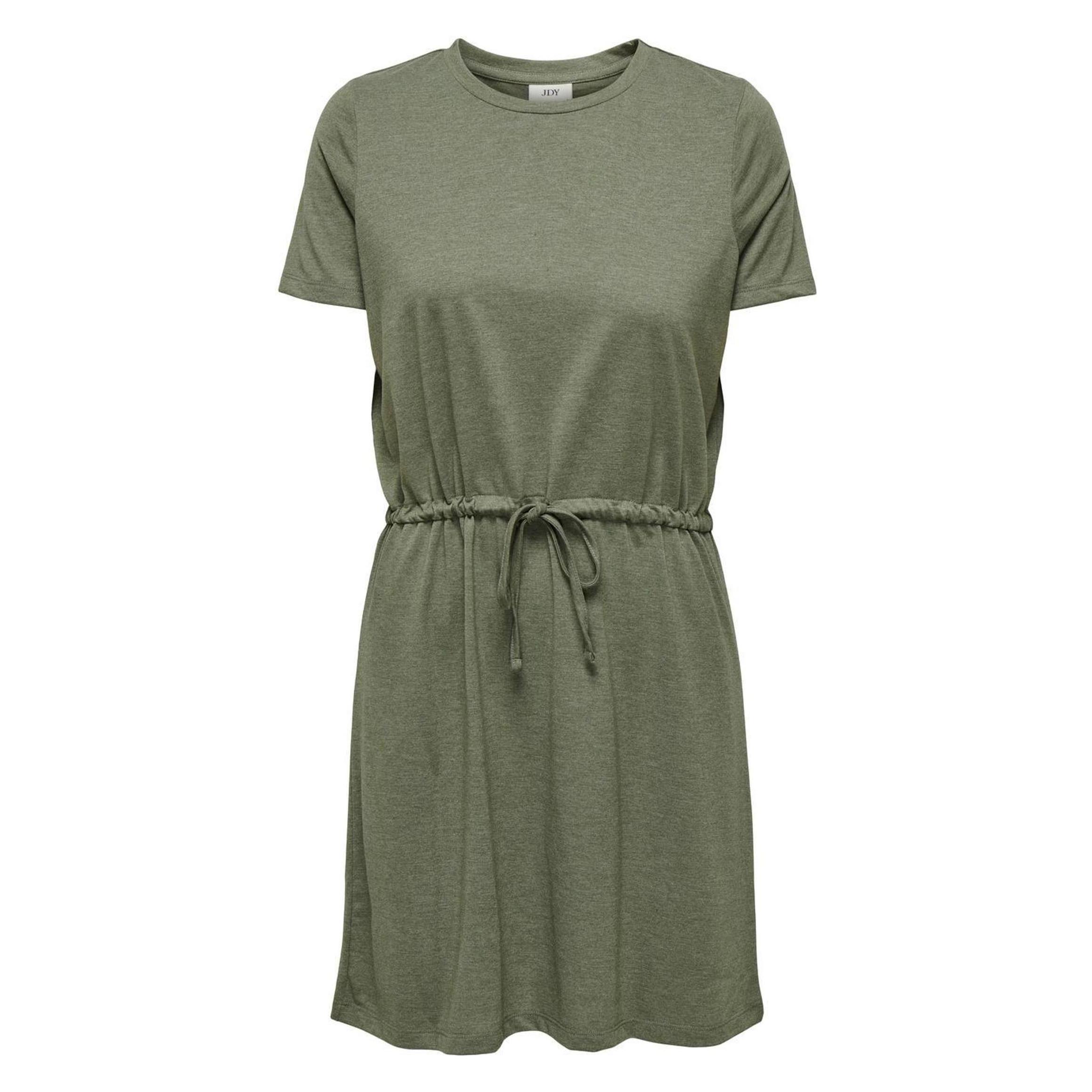 JdY, Damen, Kleider, Normal Geschnitten Rundhals Kurzes Kleid, Grün, (M)