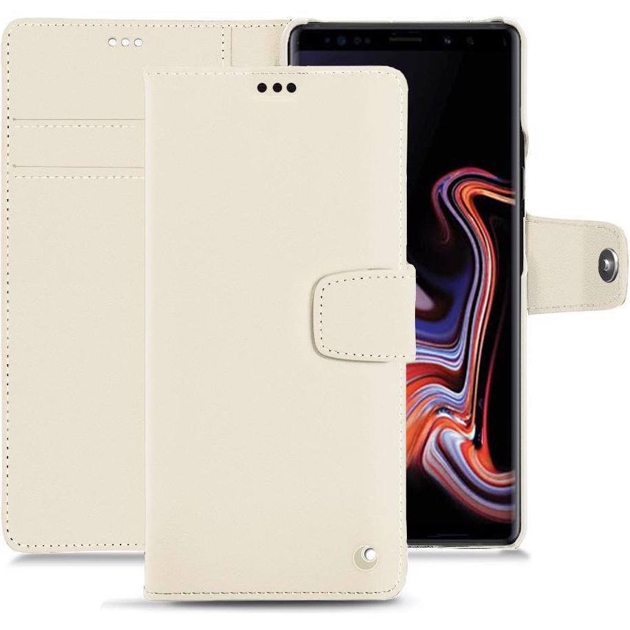 Noreve Lederschutzhülle Wallet (Samsung Galaxy Note 9), Smartphone Hülle, Weiss