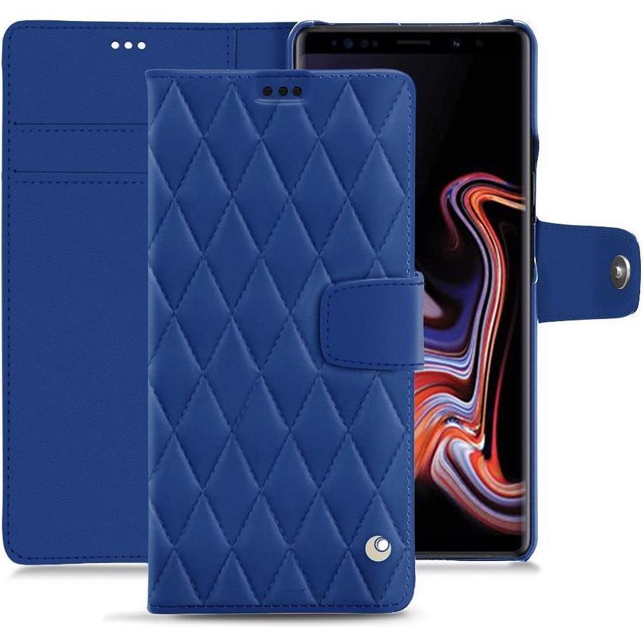Noreve Lederschutzhülle Wallet (Samsung Galaxy Note 9), Smartphone Hülle, Blau