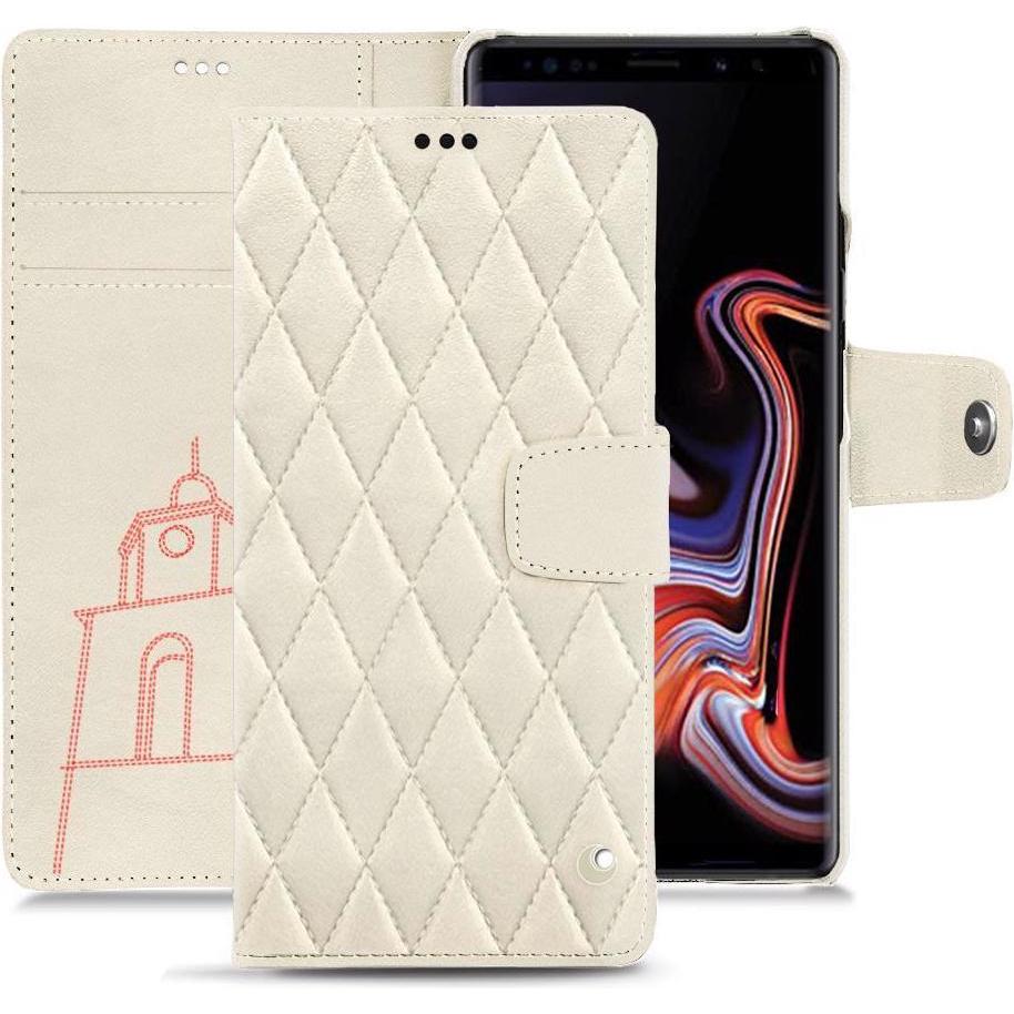 Noreve Lederschutzhülle Wallet (Samsung Galaxy Note 9), Smartphone Hülle, Weiss