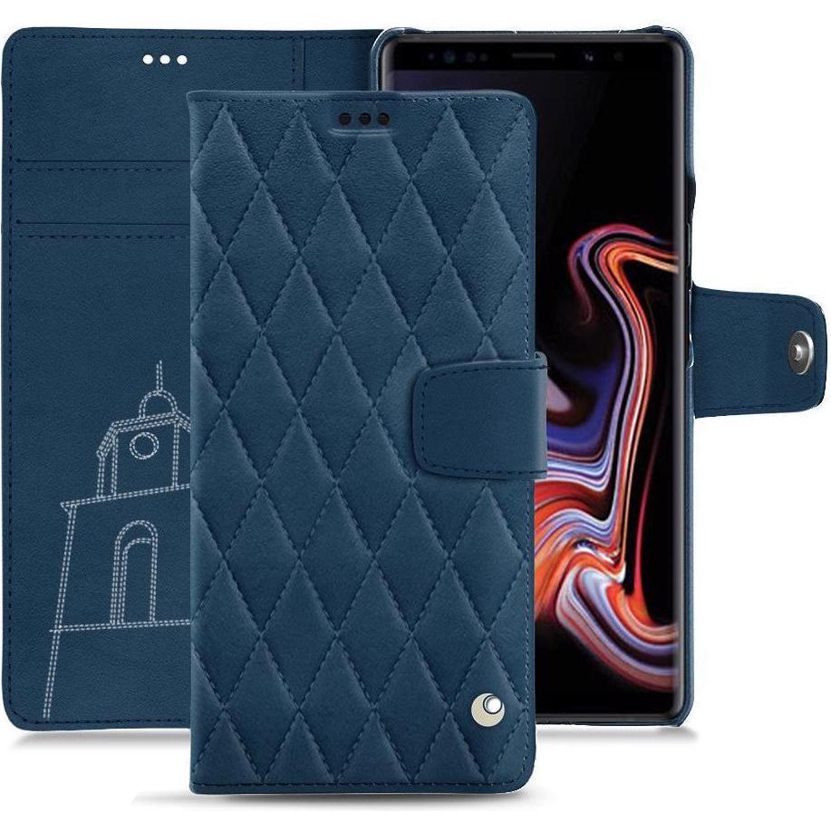 Noreve Lederschutzhülle Wallet (Samsung Galaxy Note 9), Smartphone Hülle, Blau