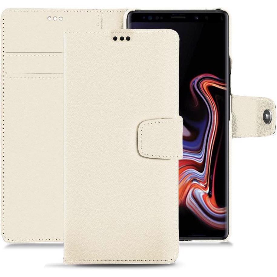 Noreve Lederschutzhülle Wallet (Samsung Galaxy Note 9), Smartphone Hülle, Weiss