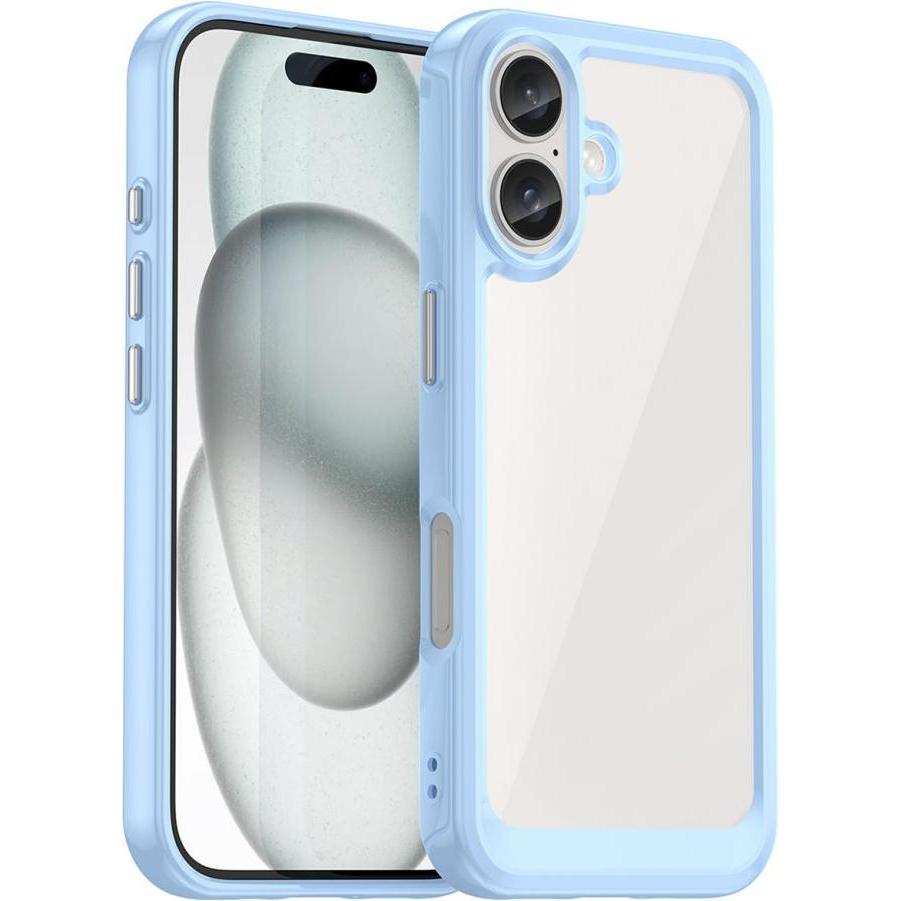 Hurtel Outer Space Case with Gel Frame for iPhone 16 - Blue (Apple iPhone 16), Smartphone Hülle, Blau