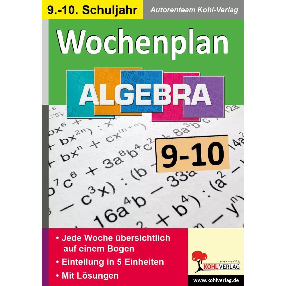 Wochenplan Algebra / Klasse 9-10, Schulbücher