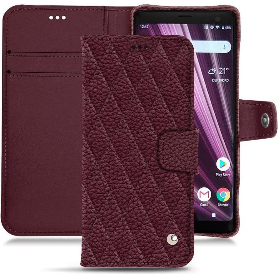 Noreve Lederschutzhülle Wallet (Sony Xperia XZ3), Smartphone Hülle, Violett
