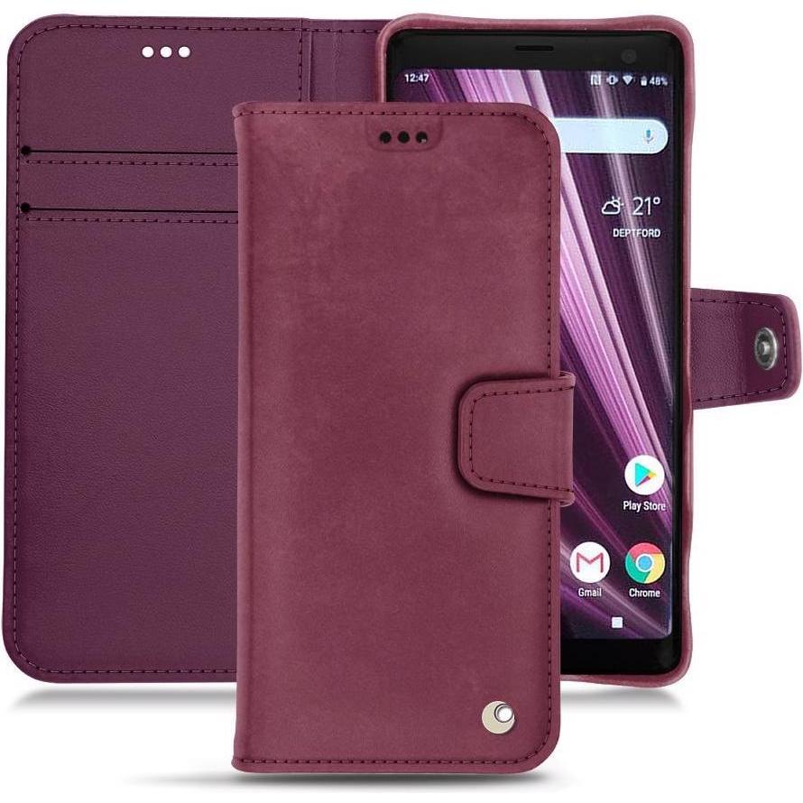 Noreve Lederschutzhülle Wallet (Sony Xperia XZ3), Smartphone Hülle, Violett