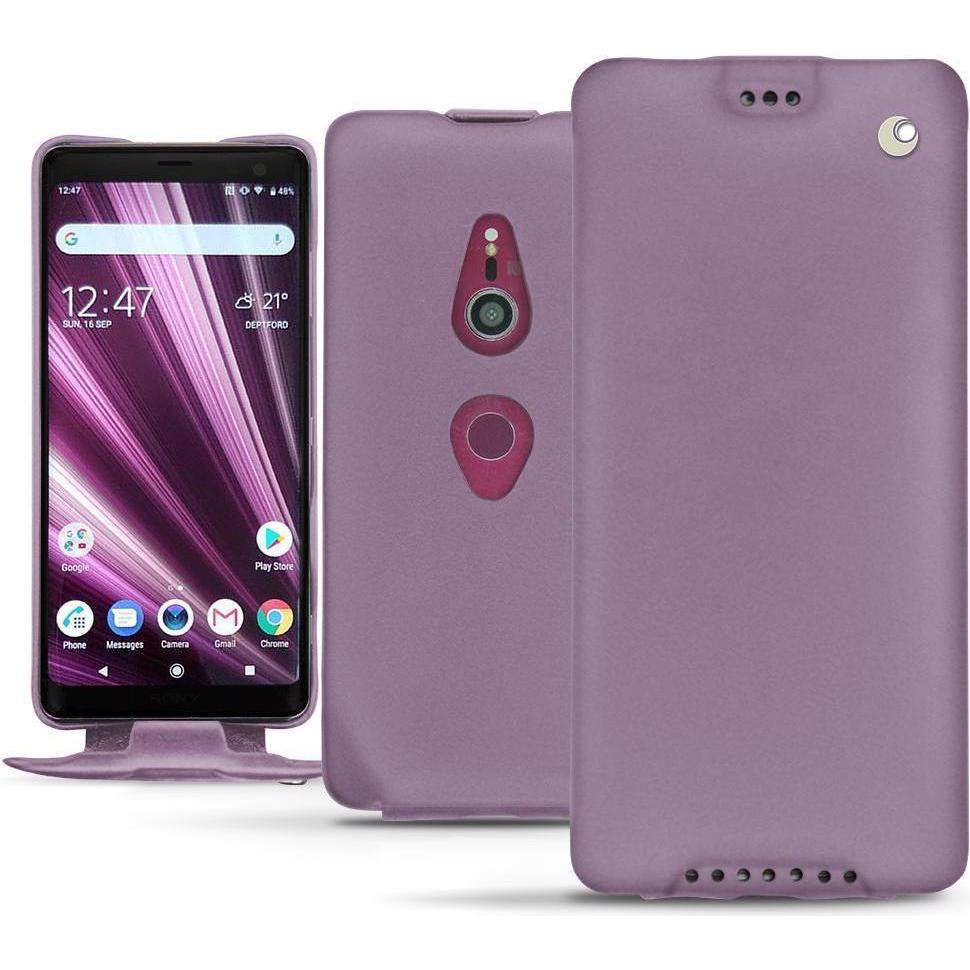 Noreve Lederschutzhülle vertikal (Sony Xperia XZ3), Smartphone Hülle, Violett