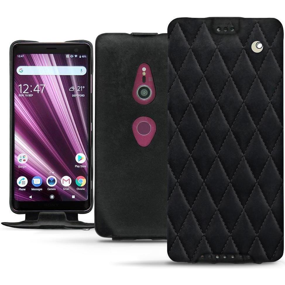 Noreve Lederschutzhülle vertikal (Sony Xperia XZ3), Smartphone Hülle, Schwarz